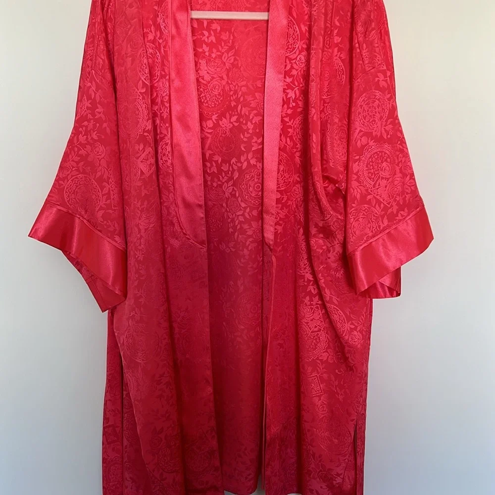 Vintage Victoria’s Secret Gold Label Nightie‎ and Kimono Style Robe Set - Red